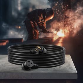 50A Generator Extension Cord 50 Ft 250V NEMA 6-50P To 6-50R 12500W Power Cable (Option: Black)