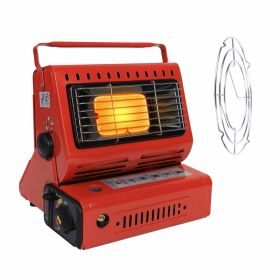 1Pc 2 In 1 Portable Butane Burner Heater Outdoor Butane Gas Heater Warmer Heating Cooking Stove Cooker For Camping Fishing RV Travel (Option: Red)