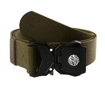 Quick Release Buckle Tactical Belt Military Hiking Rigger Nylon Web Work Belt Heavy Duty Work Belt Stretch Strap ((Coffee) (Color: green)