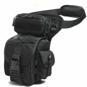 ANTARCTICA Waterproof Military Tactical Drop Leg Pouch Bag Type B Cross Over Leg Rig Outdoor Bike Cycling Hiking Thigh Bag (Color: black)